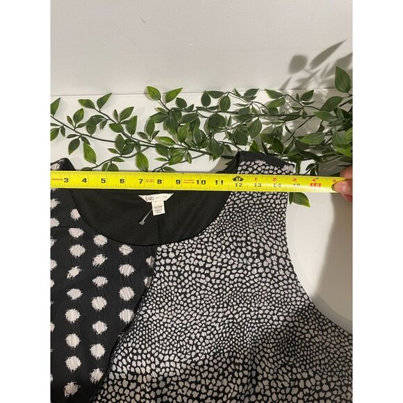 Cato Womens Black/White Sleeveless Asymmetrical Patterned Dress Size 18/20W - Picture 10 of 10